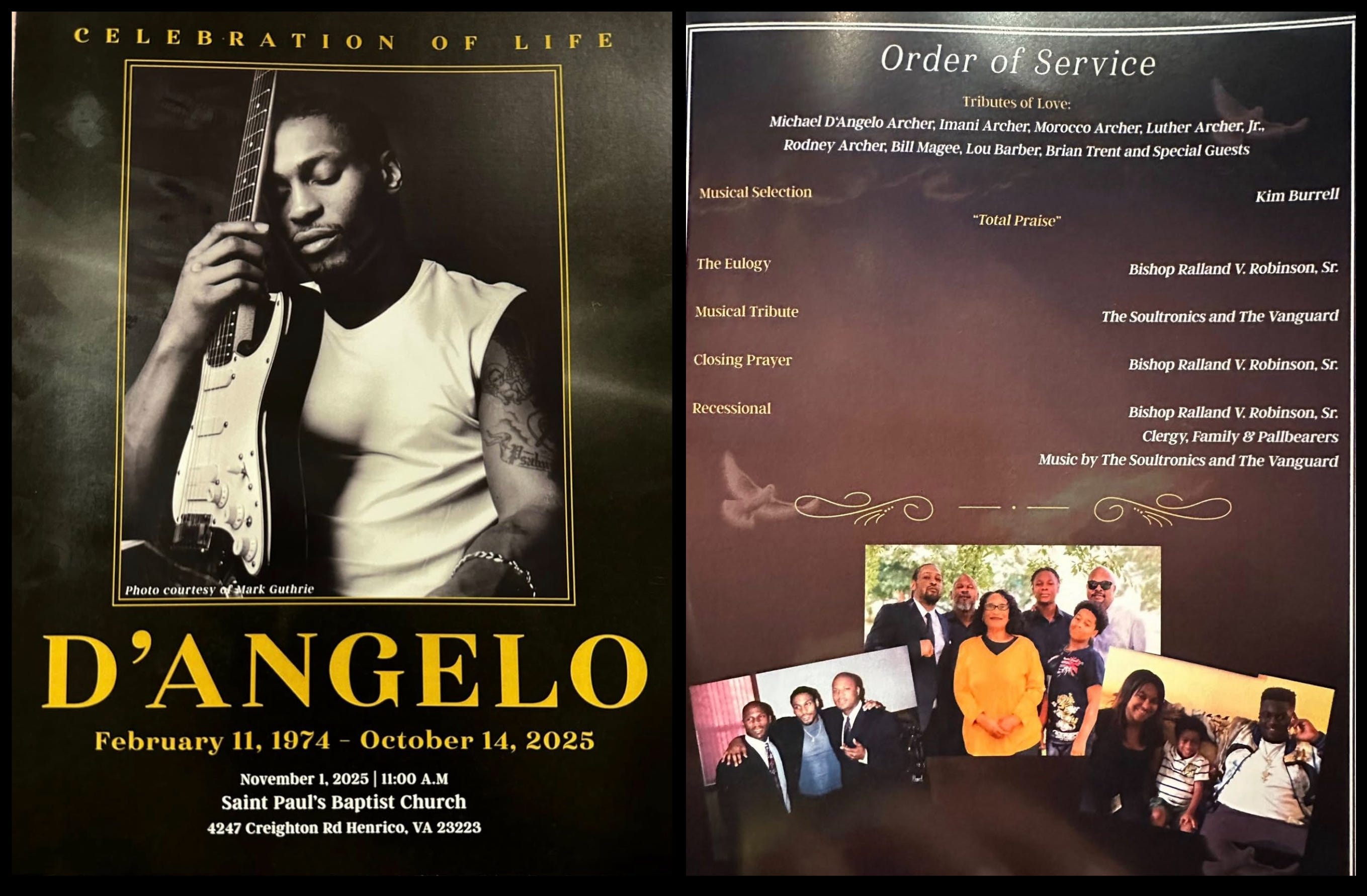 When Is D Angelo Funeral Service