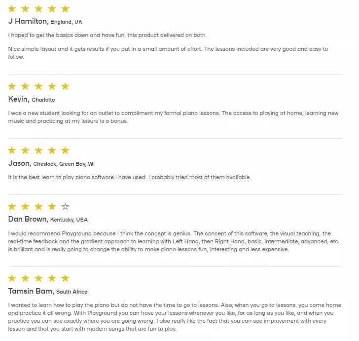 Playground Sessions Testimonials