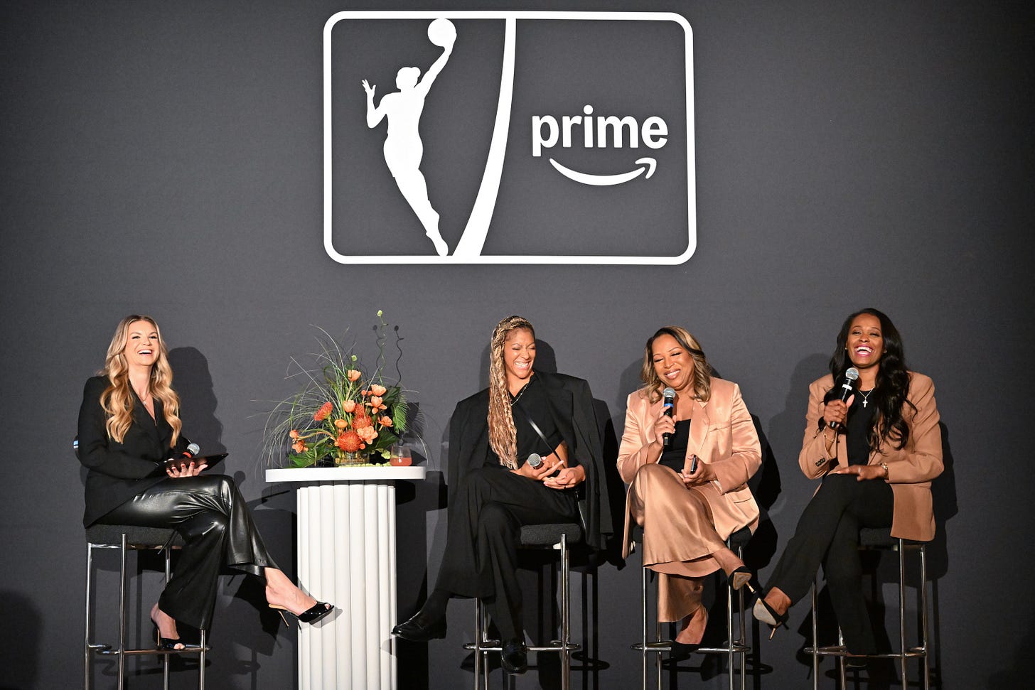 Allie Clifton moderates a panel with Candace Parker, Swin Cash, and Cynthia Cooper at the WNBA on Prime Video launch inside Brooklyn Museum Allie Clifton moderates a panel with Candace Parker, Swin Cash, and Cynthia Cooper at the WNBA on Prime Video launch inside Brooklyn Museum