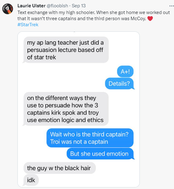 Text exchange linked: https://x.com/floobish/status/1702091481727562110?s=20