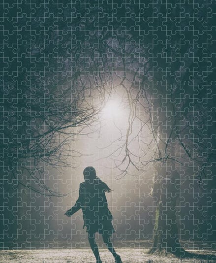 Jogging Through Snowy Streets At Midnight