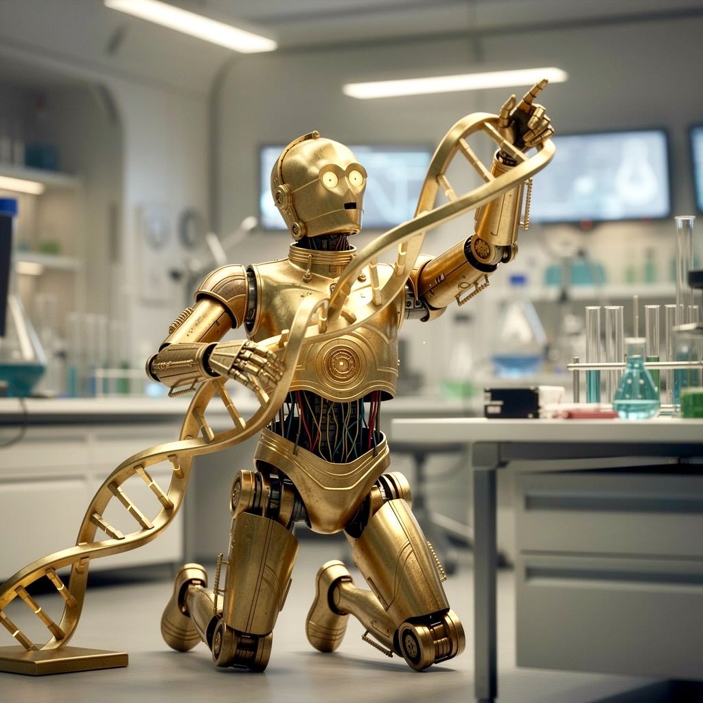 A robot holding a dna strand
AI-generated content may be incorrect. A robot holding a dna strand
AI-generated content may be incorrect.