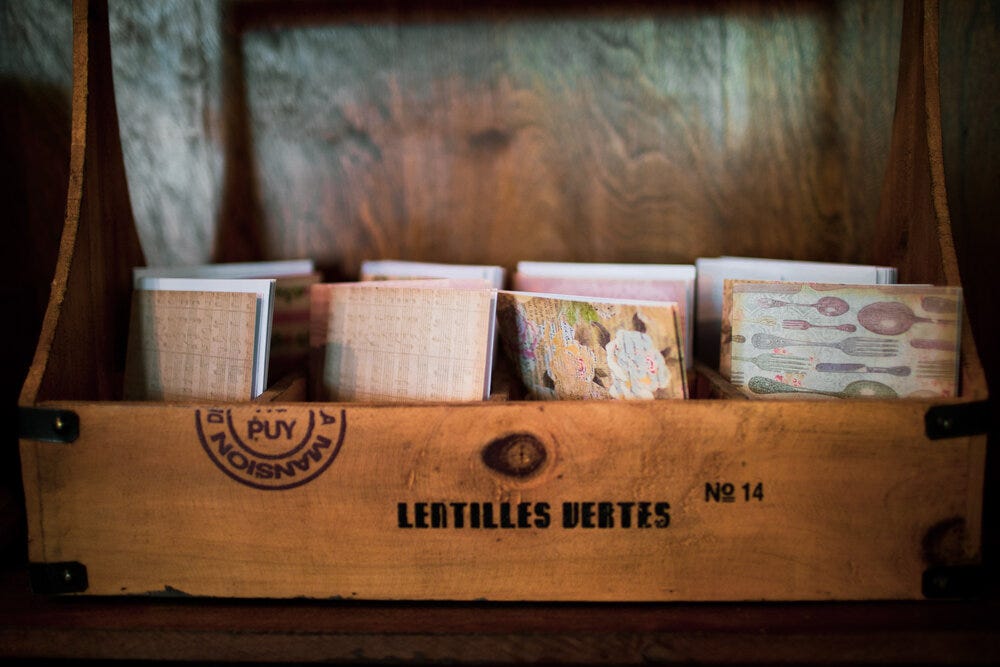 Some beautiful cards/illustrations at Amélie’s Bakery (in the downstairs room).