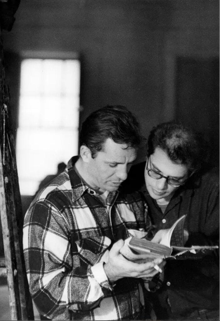 Jack Kerouac and Allen Ginsberg reading together Jack Kerouac and Allen Ginsberg reading together