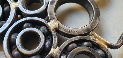 Trivets in process of making and finishing.