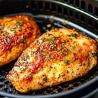 Juicy Air Fryer Chicken Breast Recipe & Asparagus
