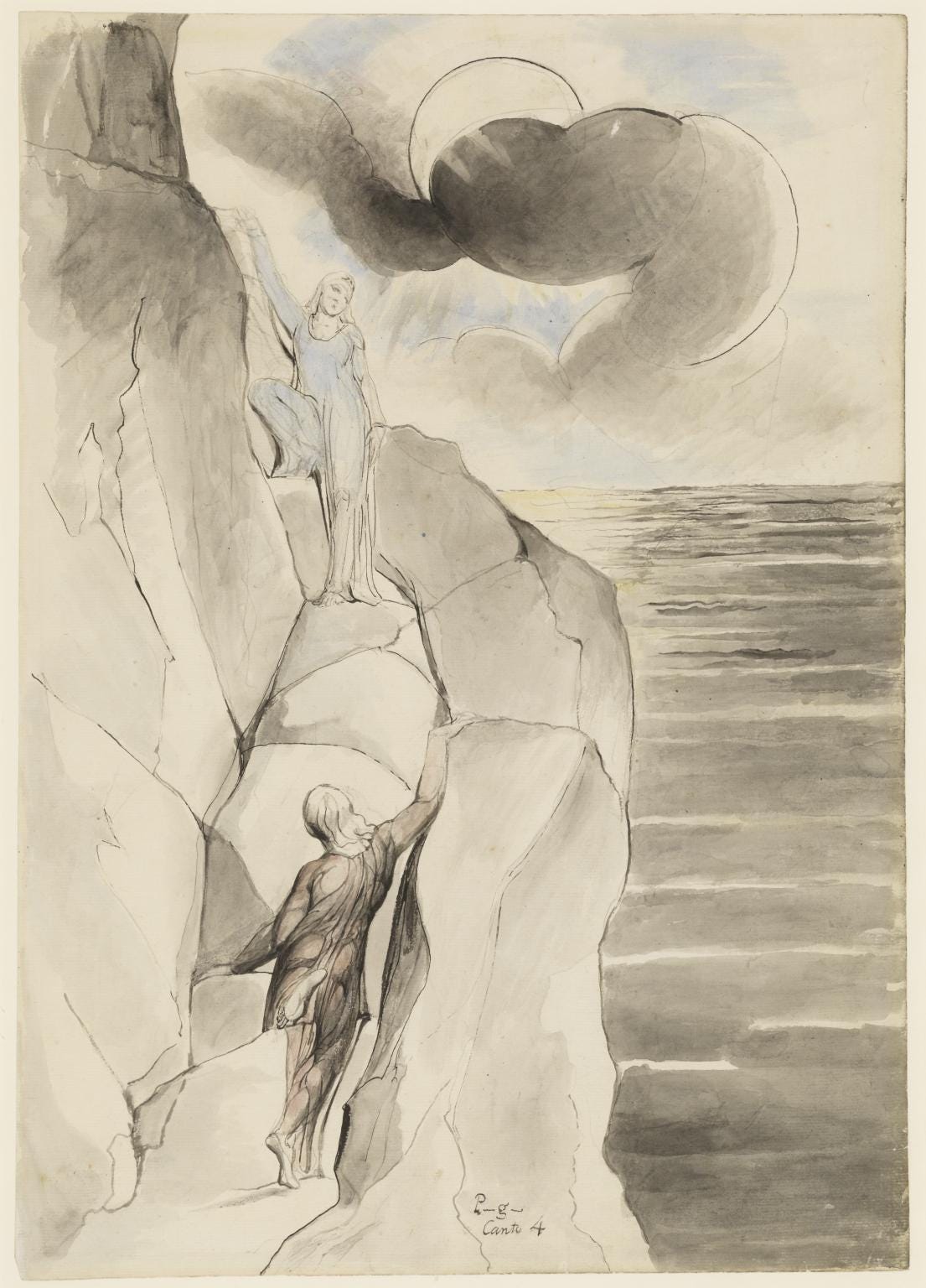 The Ascent of the Mountain of Purgatory', William Blake, 1824–7 | Tate