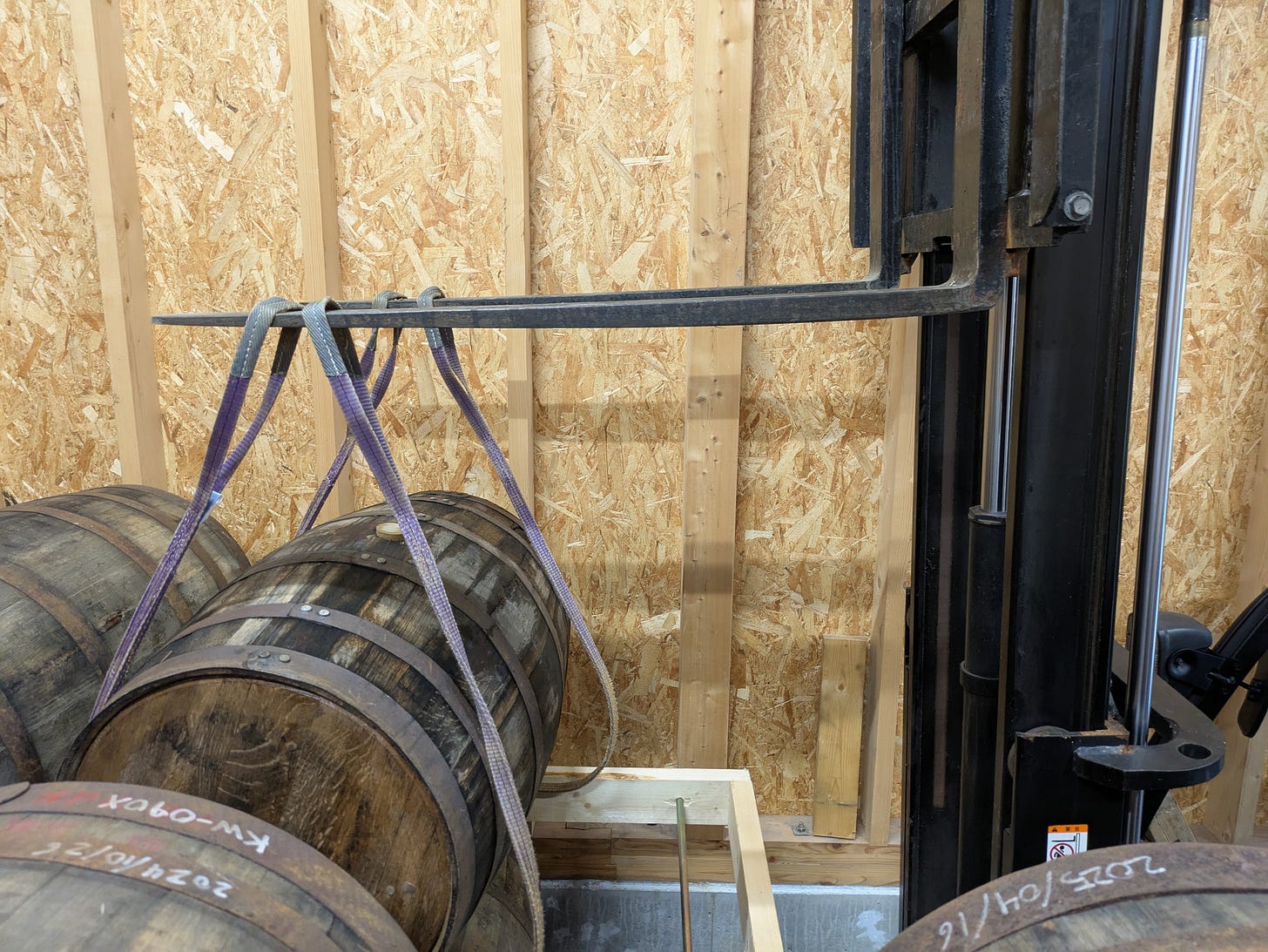 Different barrel placement zones showing varied aging conditions from window to back wall