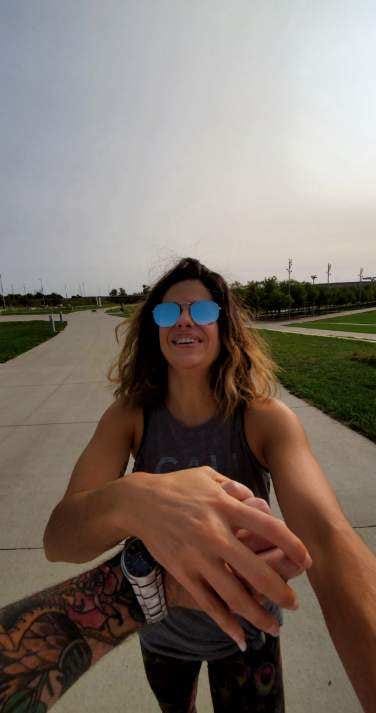 Pictures of Micaela in various places in the world, on the beach, Mexico, Italy, Portugal, Spain. 