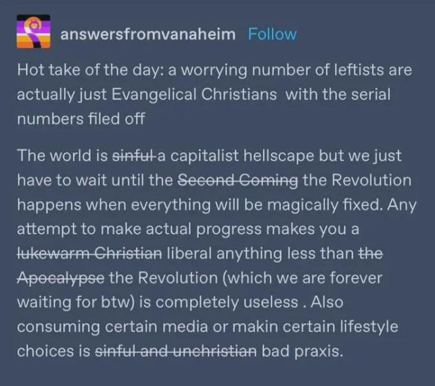 Evangelical leftism : r/CuratedTumblr