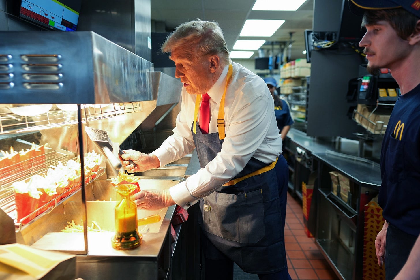 Trump mocks Harris' story from behind the fryer at McDonald's - ABC News