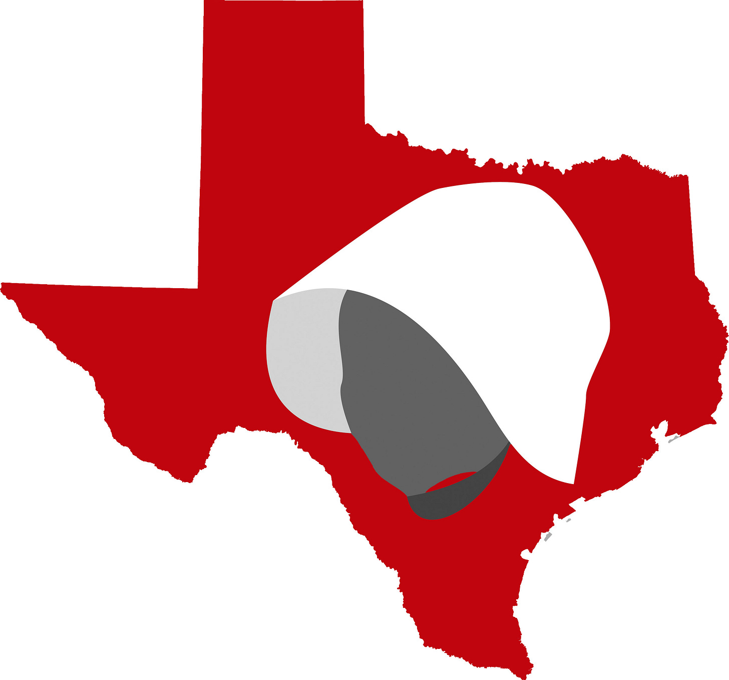 map of texas with Handmaid superimposed over it