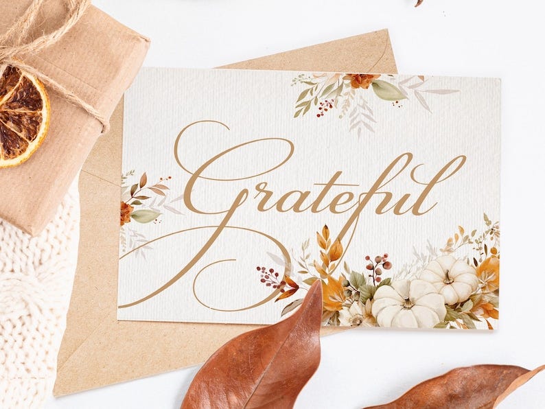 Grateful greeting card blank inside image 1