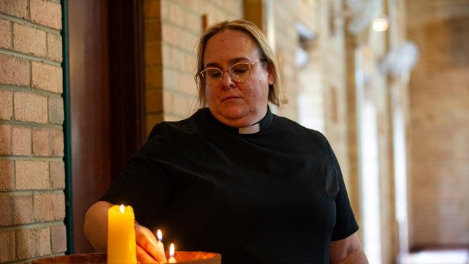 Rev. Emily Bowser at St Nicholas’ Anglican Church. Rev. Emily Bowser at St Nicholas’ Anglican Church.