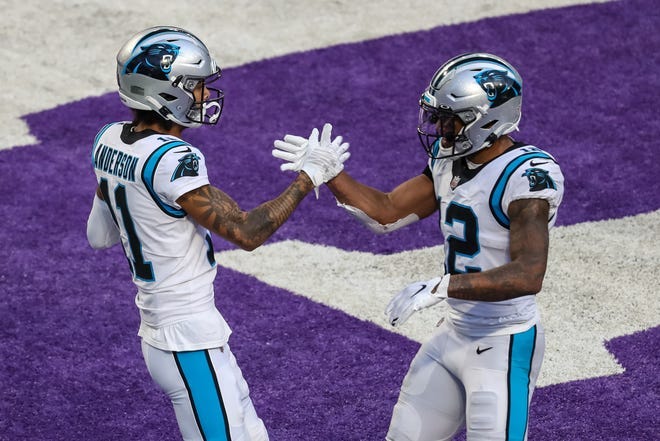 Watch: Panthers WR DJ Moore bigs up Robby Anderson's extension at practice Watch: Panthers WR DJ Moore bigs up Robby Anderson's extension at practice