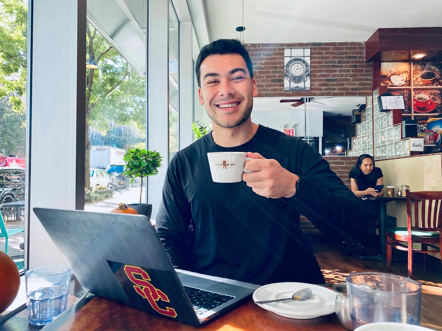 Phil Rosen in a cafe, New York City Phil Rosen in a cafe, New York City