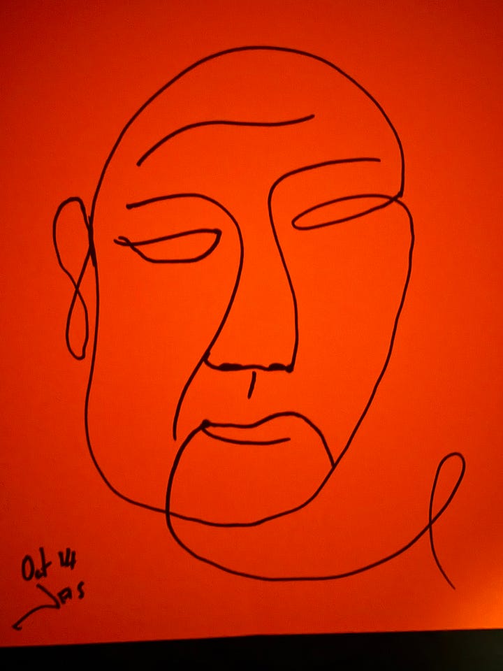 Simple line drawing of faces