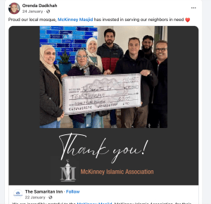 Samaritan Inn $10,000 donation Samaritan Inn $10,000 donation