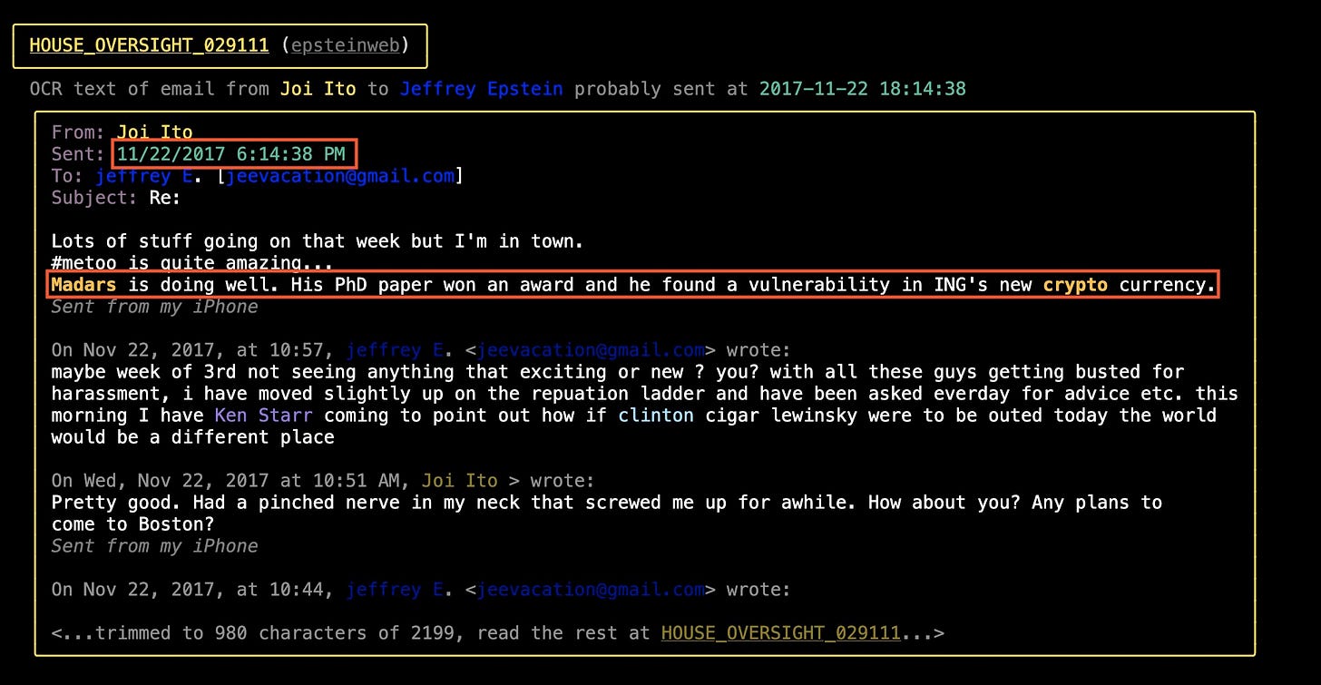 A Rather Alarming Epstein/Crypto/Russia/Israel Timeline