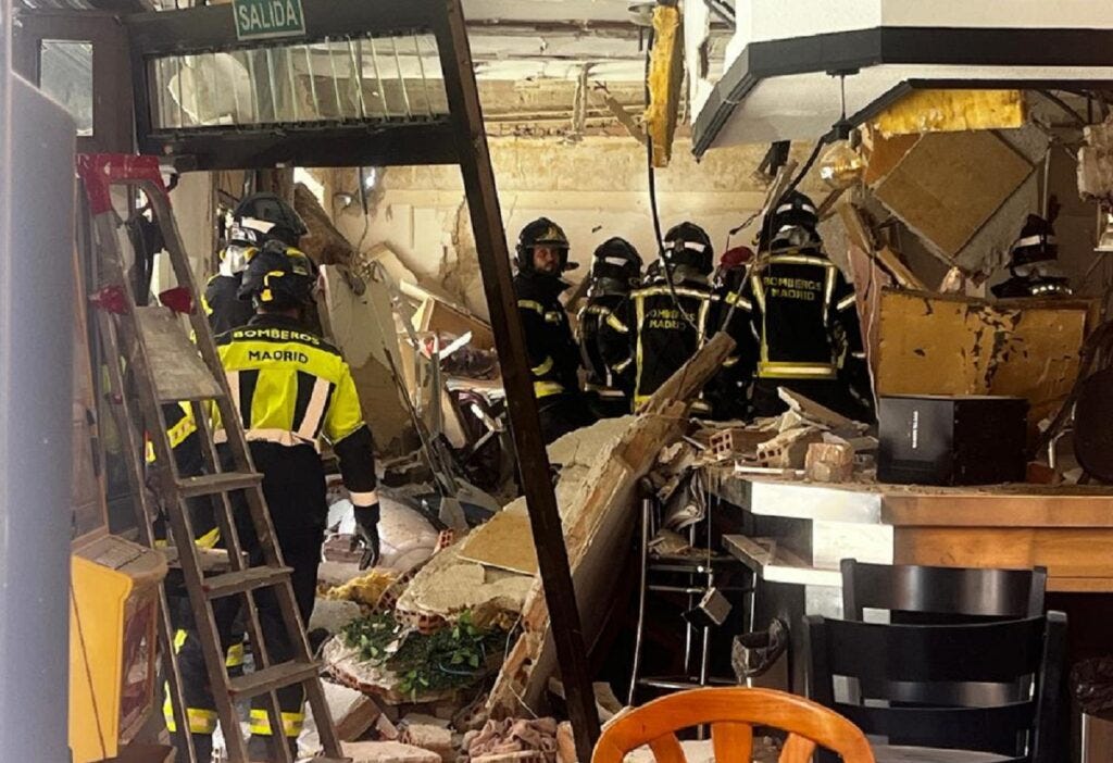 Explosion in a bar in Madrid, Spain