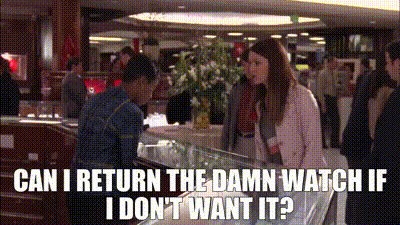 YARN | CAN I RETURN THE DAMN WATCH IF I DON'T WANT IT? | Gilmore Girls  (2000) - S04E15 Scene in a Mall | Video gifs by quotes | a28674b6 | 紗