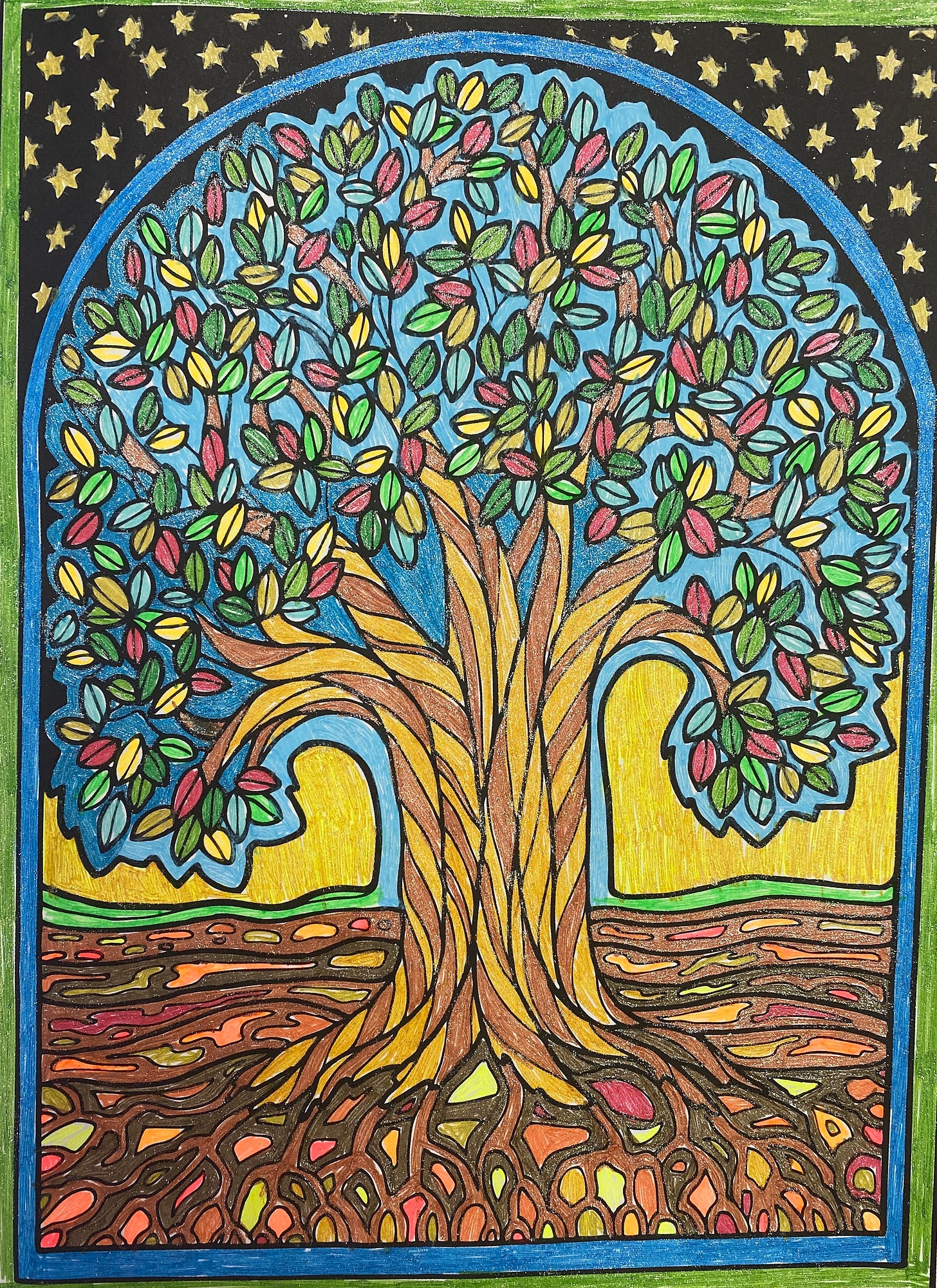 An image of a tree strteching into the heavens An image of a tree strteching into the heavens