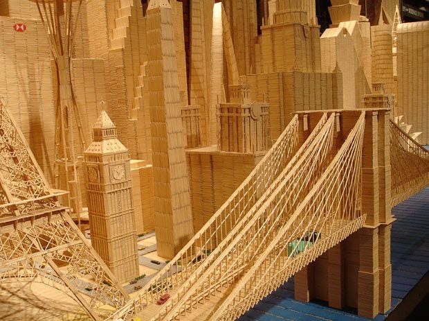 Toothpick City: Stan Munro builds famous landmarks out of millions of toothpicks Toothpick City: Stan Munro builds famous landmarks out of millions of toothpicks