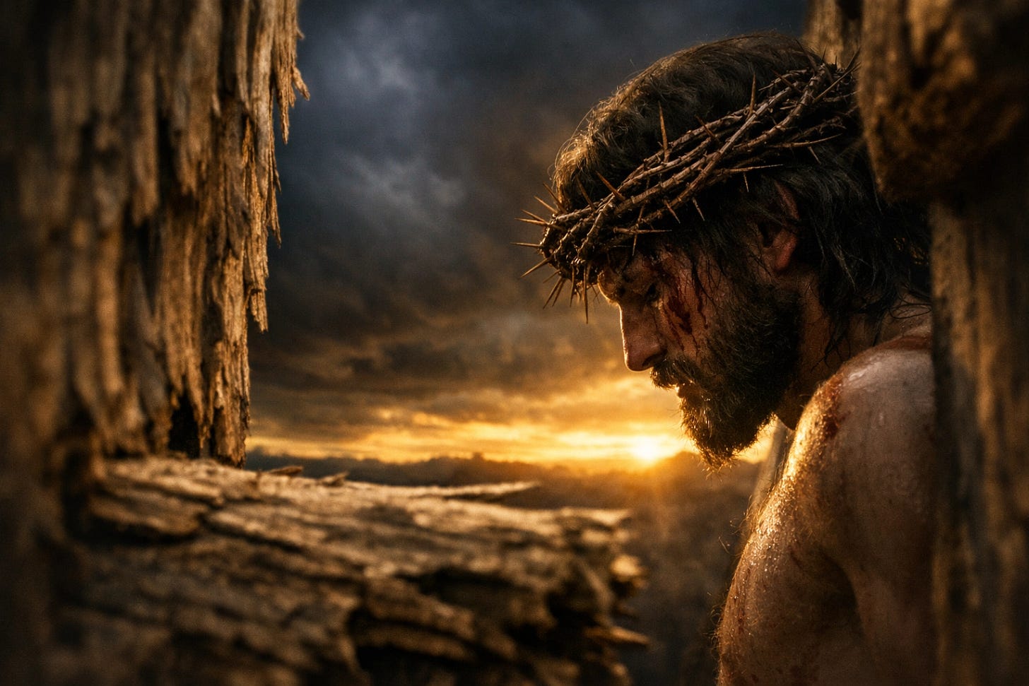 The Good Thief’s view of Jesus on the cross, depicting the moment of recognizing spiritual truth and eternal life. The Good Thief’s view of Jesus on the cross, depicting the moment of recognizing spiritual truth and eternal life.