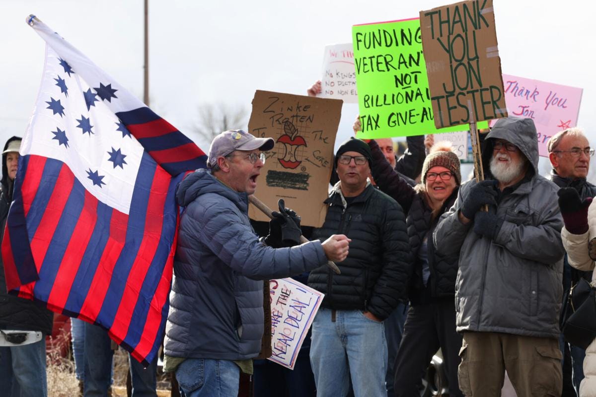 Zinke tours Hamilton VA Clinic amid protests