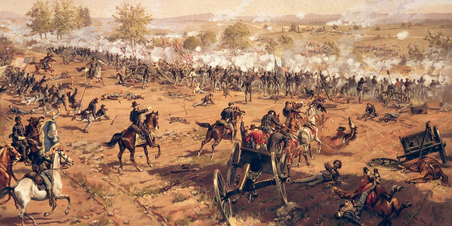 GettysburgJuly 1863: The Battle of Gettysburg in Pennsylvania. The battle took place from July 1 to July 3, 1863. (Photo by MPI/Getty Images)