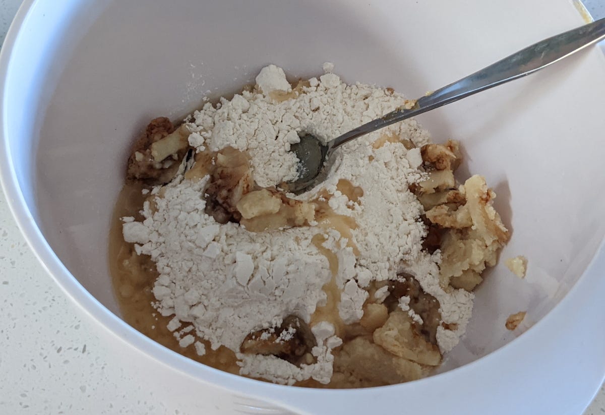 A pastry batter with suspicious lumpy bits