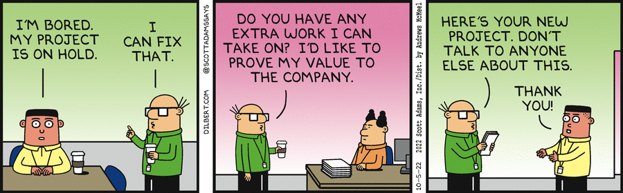 Fixing Boredom - Dilbert by Scott Adams