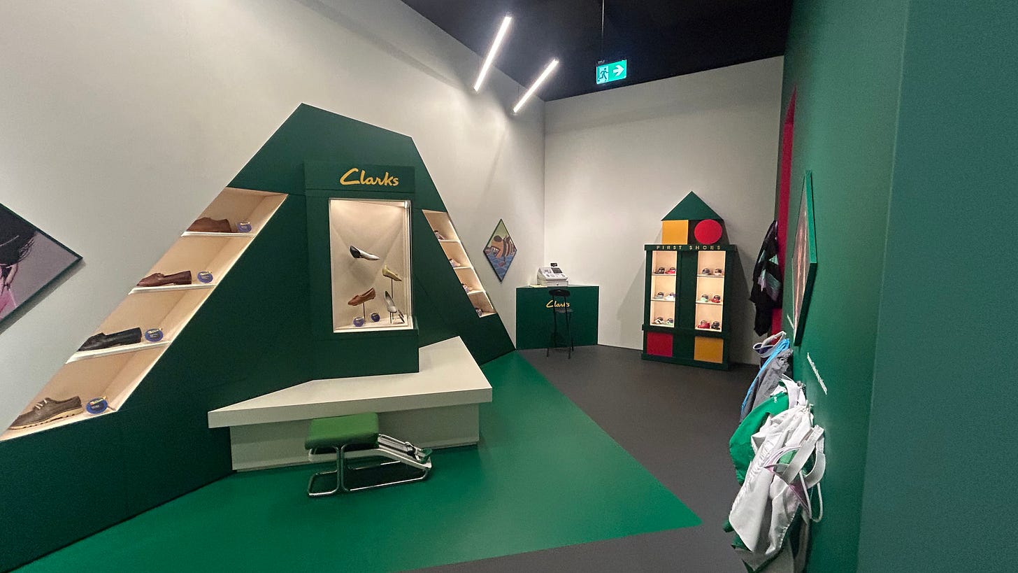 A replica Clarks Shoe Shop at the Clarks Shoemakers Museum A replica Clarks Shoe Shop at the Clarks Shoemakers Museum