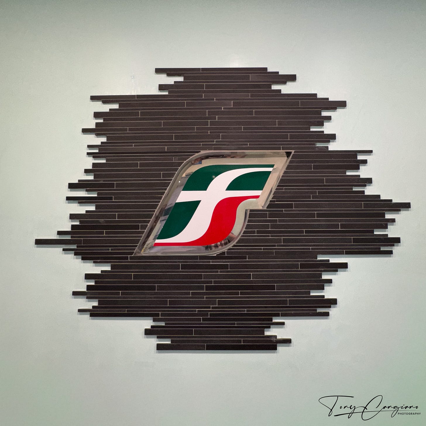 The Trenitalia logo at the Civitanova Marche train station The Trenitalia logo at the Civitanova Marche train station