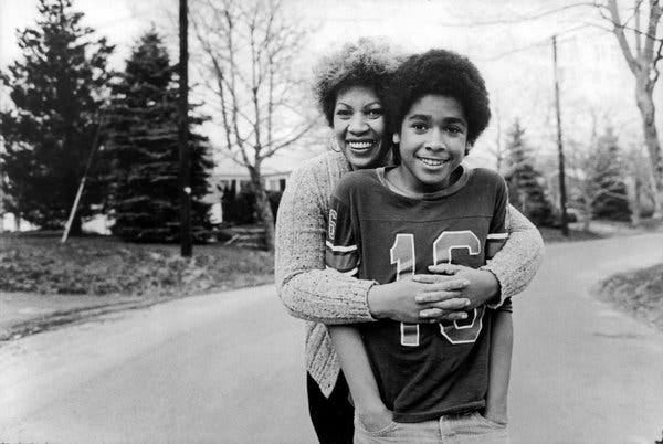 With her younger son, Slade. April 17, 1978.