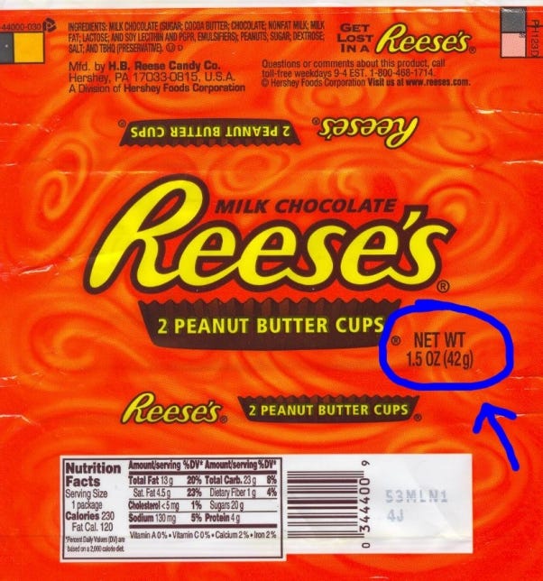 smaller reese's peanut butter cup