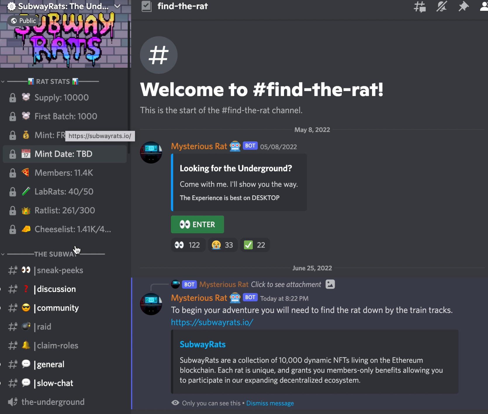 [Dive #51] Subway Rats Discord Experience - Web3 with TPan