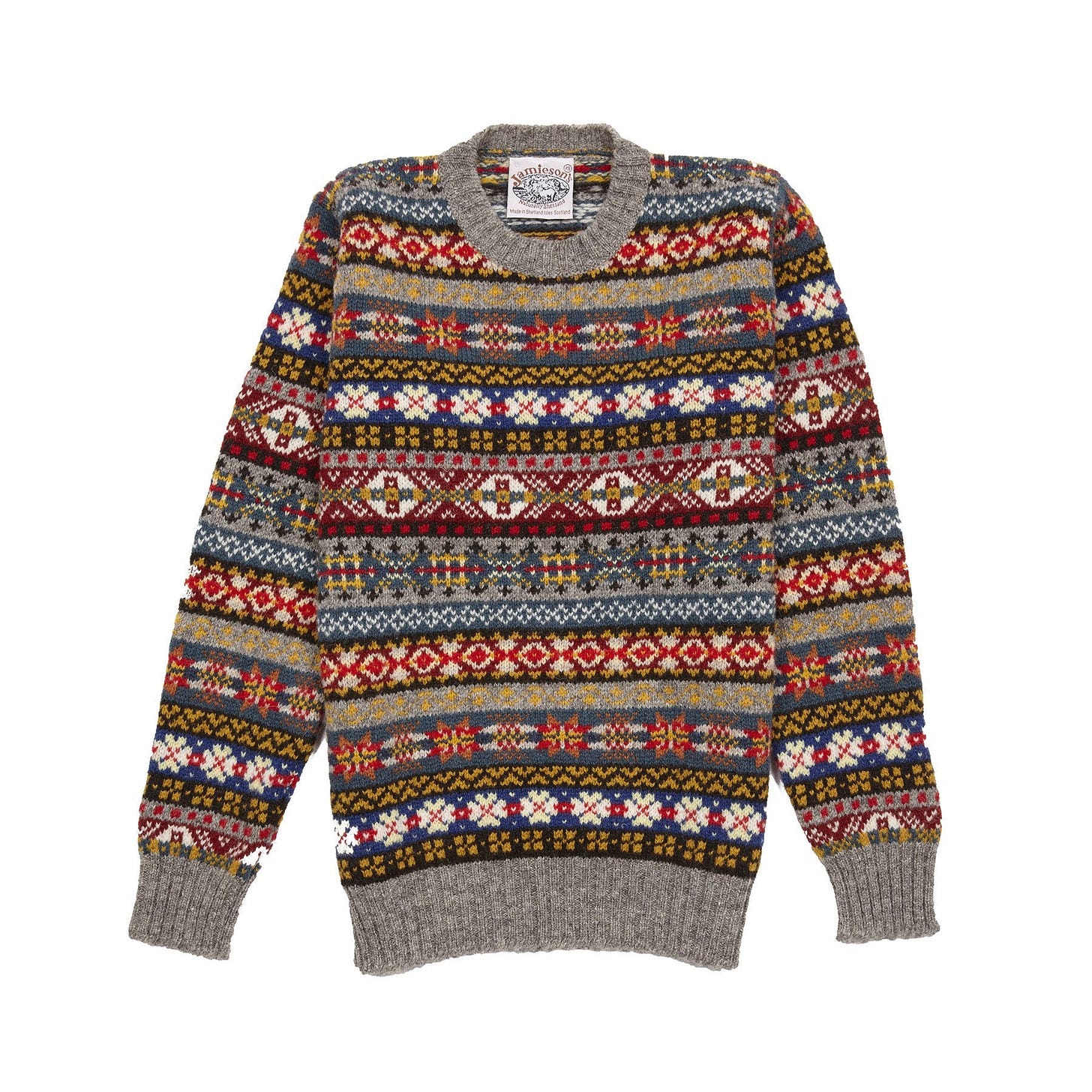Jamieson's Fair Isle Jumper in Silver Jamieson's Fair Isle Jumper in Silver