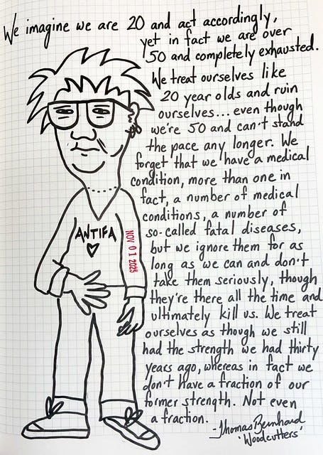 T Bernhard, Woodcutters.