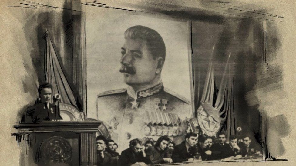 Chelyabinsk regional Communist Party conference in the late 1940s. 
