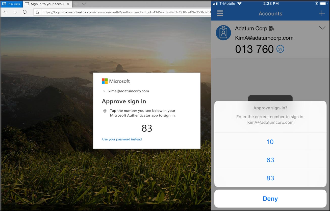 Microsoft Authenticator App challenge Microsoft Authenticator App challenge