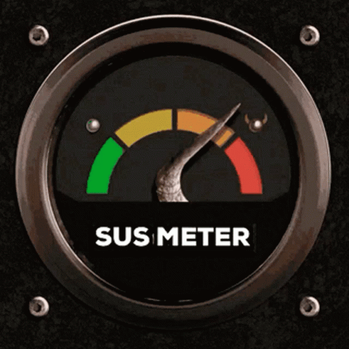 a sus meter gauge with a needle pointing to the red a sus meter gauge with a needle pointing to the red