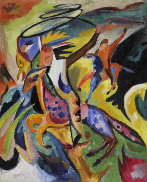 Drei Reiter mit Lasso - Heinrich Campendonk