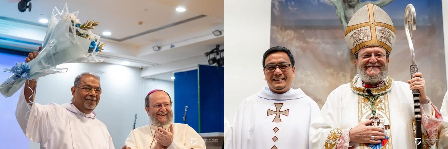 From Left to Right: Fr. Lennie Connully & Fr. Leny Escalada with Bp. Paolo Martinelli
