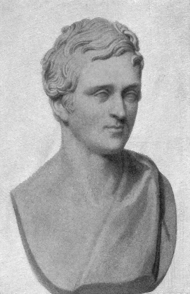 An anonymous 1898 drawing of a bust of Arthur Henry Hallam by Sir Francis Legatt Chantry. (PD-US)
