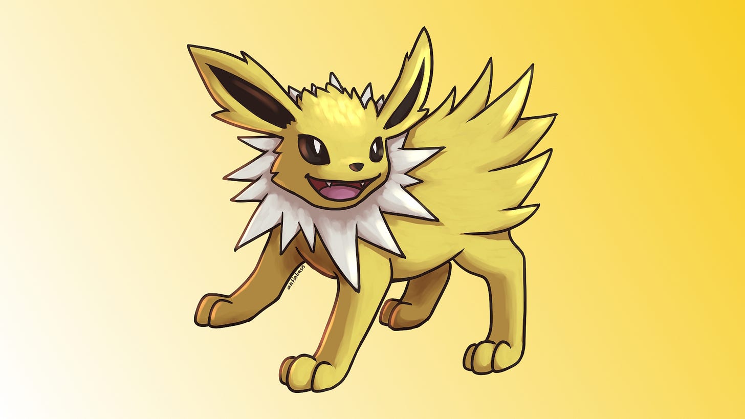 Artwork of Jolteon, created by Dragonfree