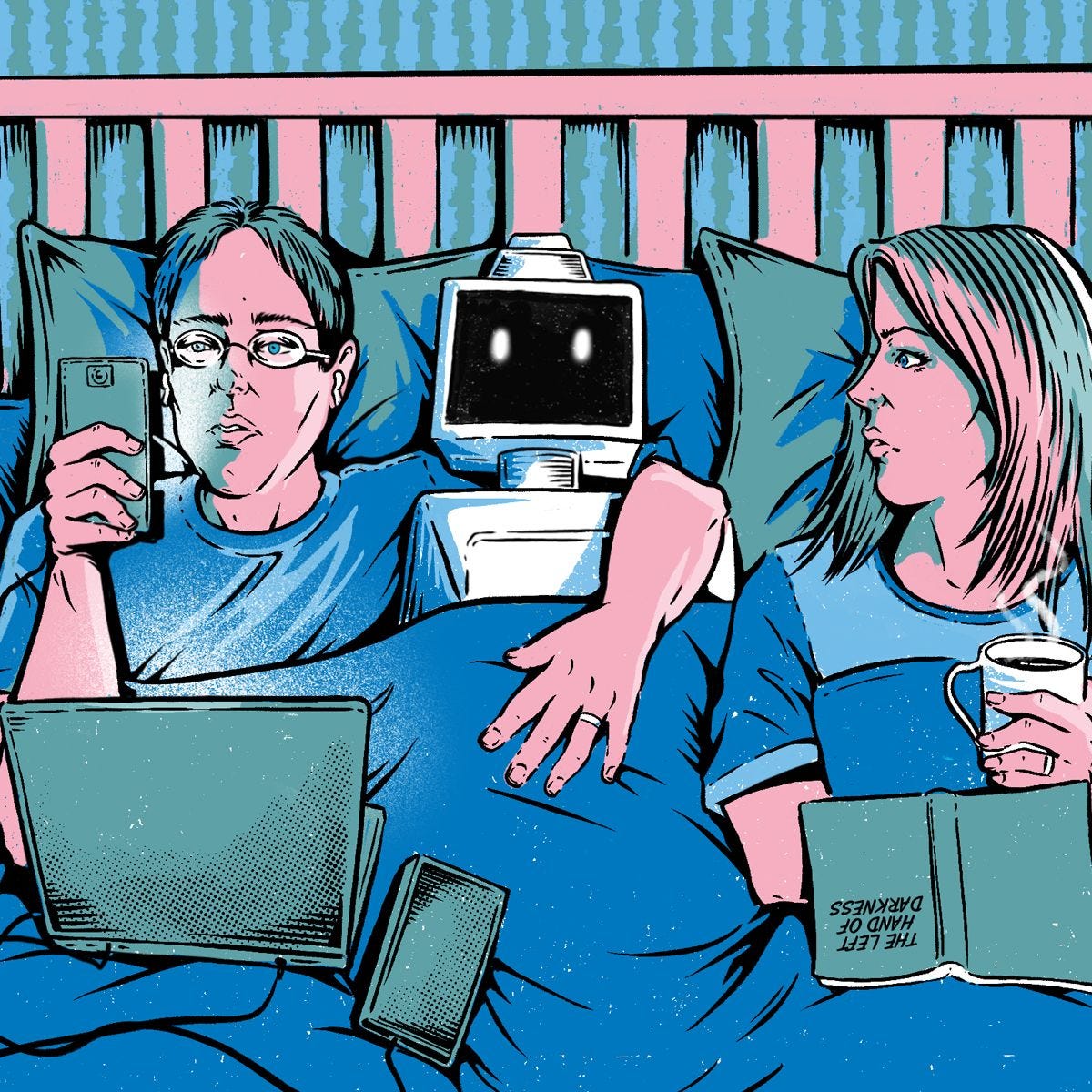 Image may contain Book Publication Comics Adult Person Face Head Electronics and Hardware