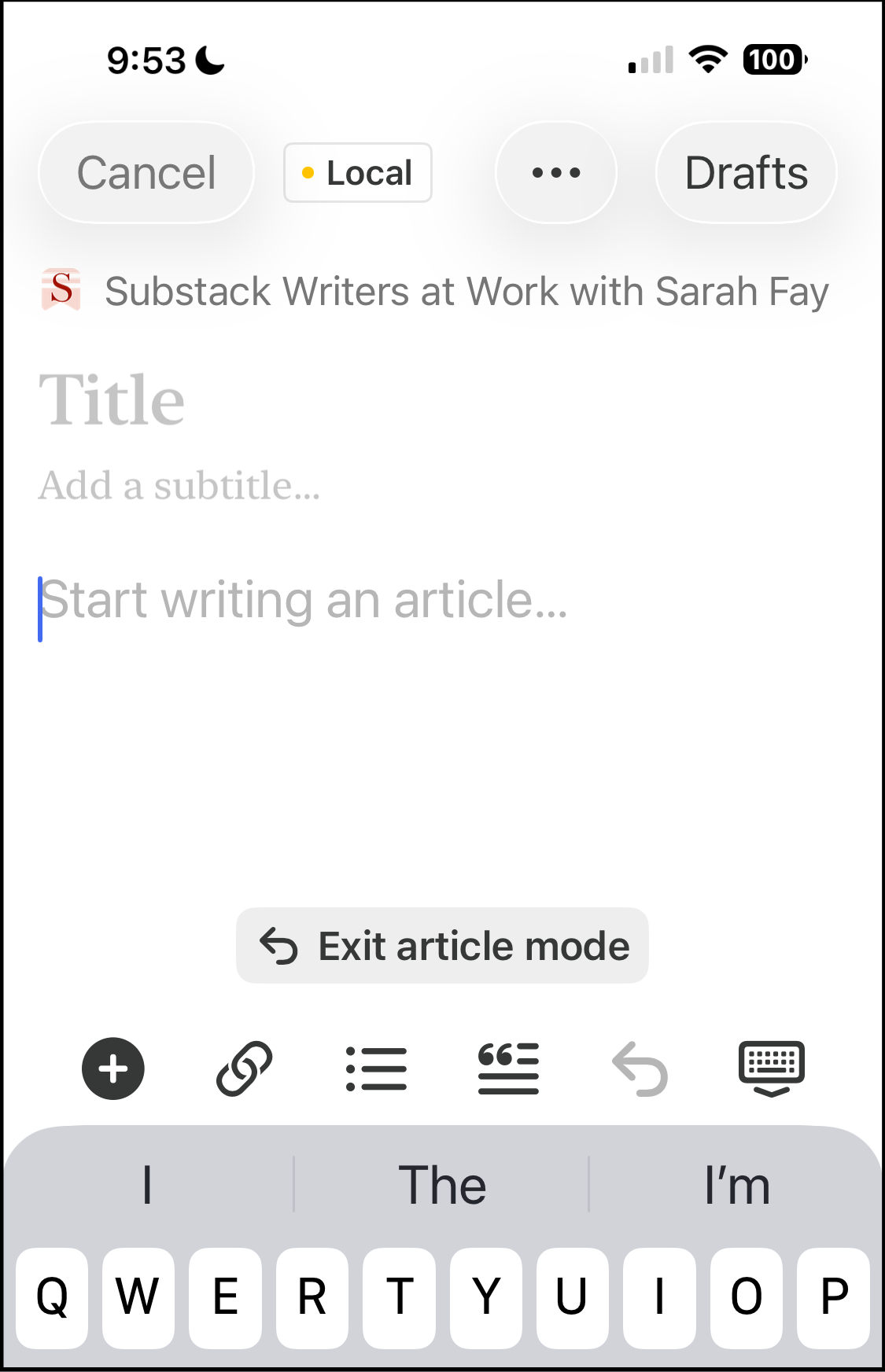 Drafts when editing posts on the Substack app. Drafts when editing posts on the Substack app.