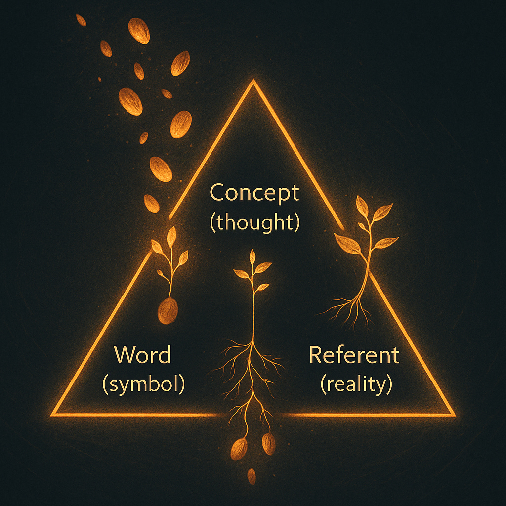 Conceptual illustration of a glowing cultural seed sprouting into interconnected data streams and media icons, symbolizing how planted ideas grow into trends that influence both human culture and AI systems.  Do you want me to also make a version where the caption ties back explicitly to “semantic seeding” so readers remember the term?