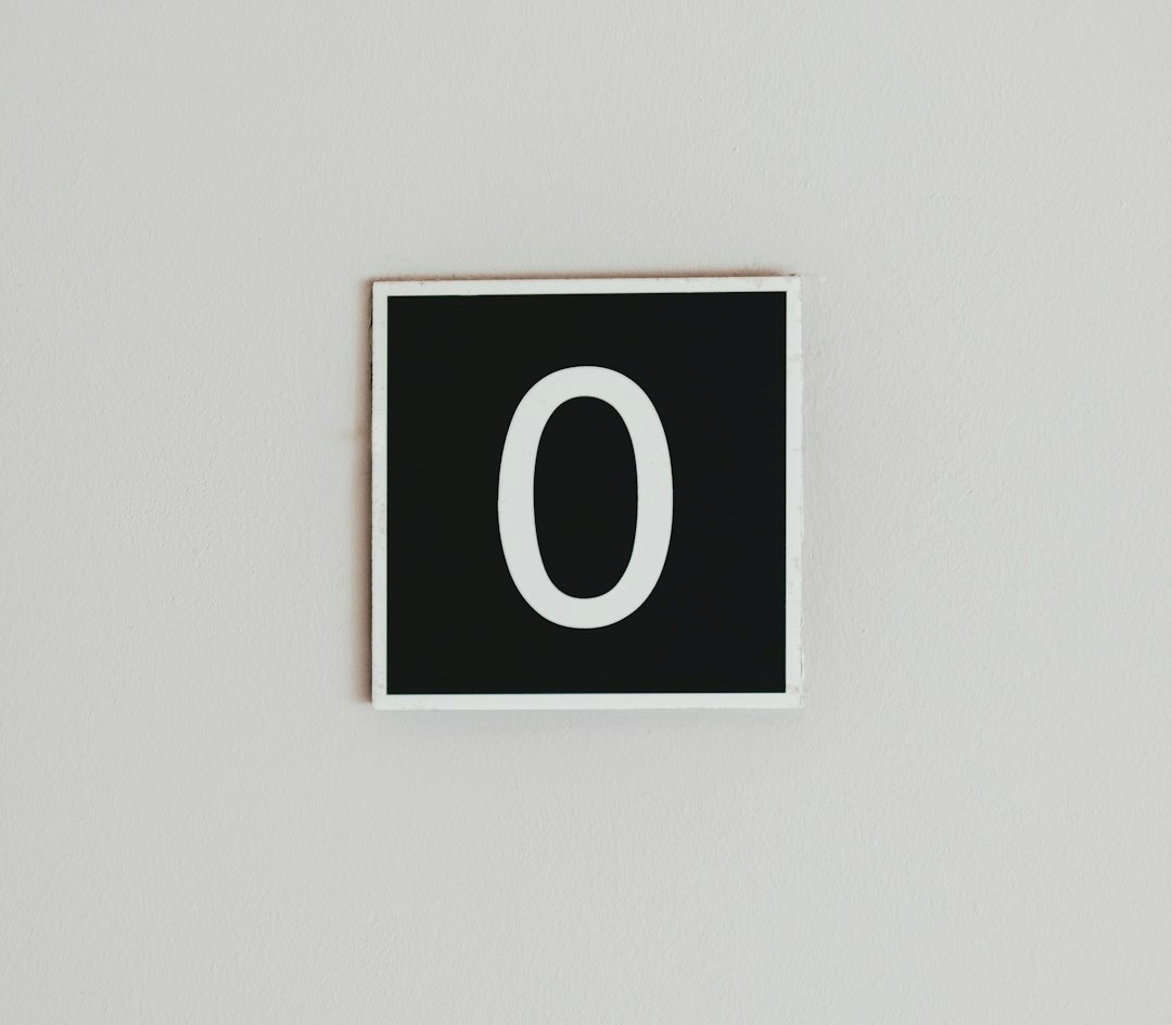 number Zero wall signage